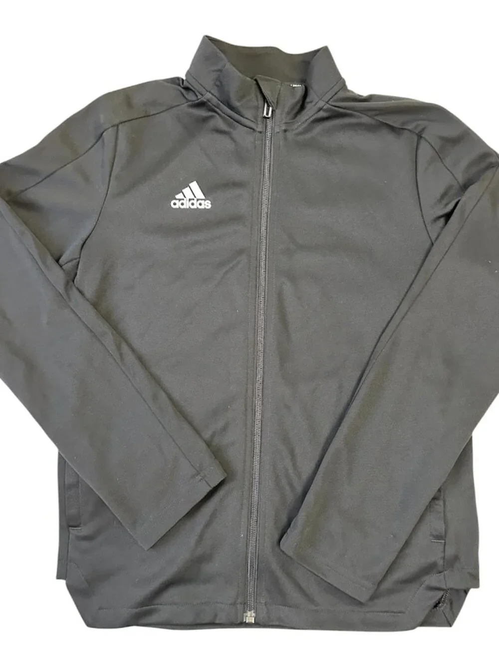 Adidas Girls Jacket Black Size Medium (11-12Y) Primegreen Aeroready Pre-owned